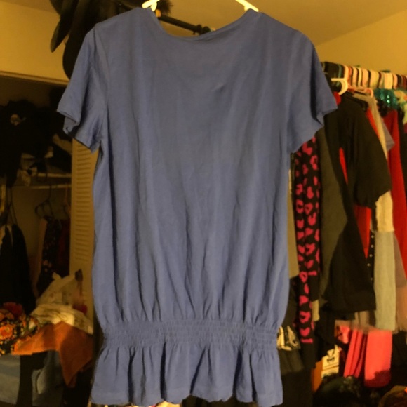 Izod Blue Shirt with crochet around neckline - Picture 3 of 7